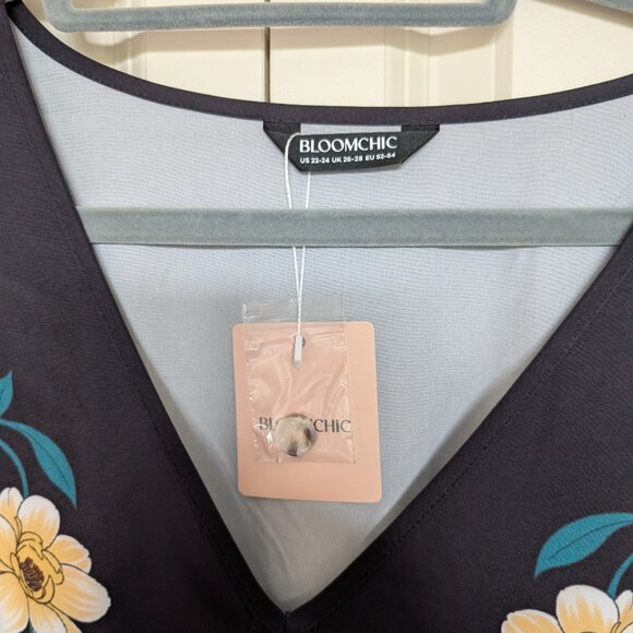 BLOOMCHIC V-Neck Floral Button Detail Dress SIZE 3X - Picture 3 of 3